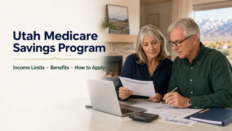 Older Nevada couple reviewing Medicare Savings Program paperwork and application information